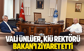 Vali Ünlüer, KİÜ Rektörü Bakan’ı Ziyaret Etti