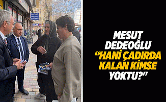 Mesut Dedeoğlu, “Hani çadırda kalan kimse yoktu?"